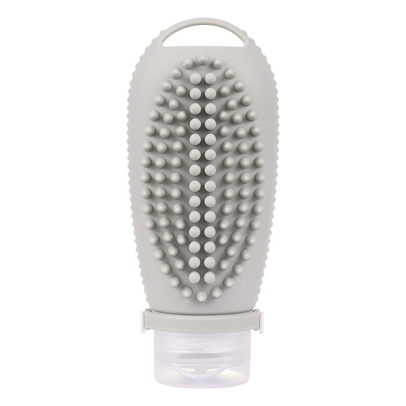Silicone Travel Shampoo Bottle With Scalp Massage Brush 12