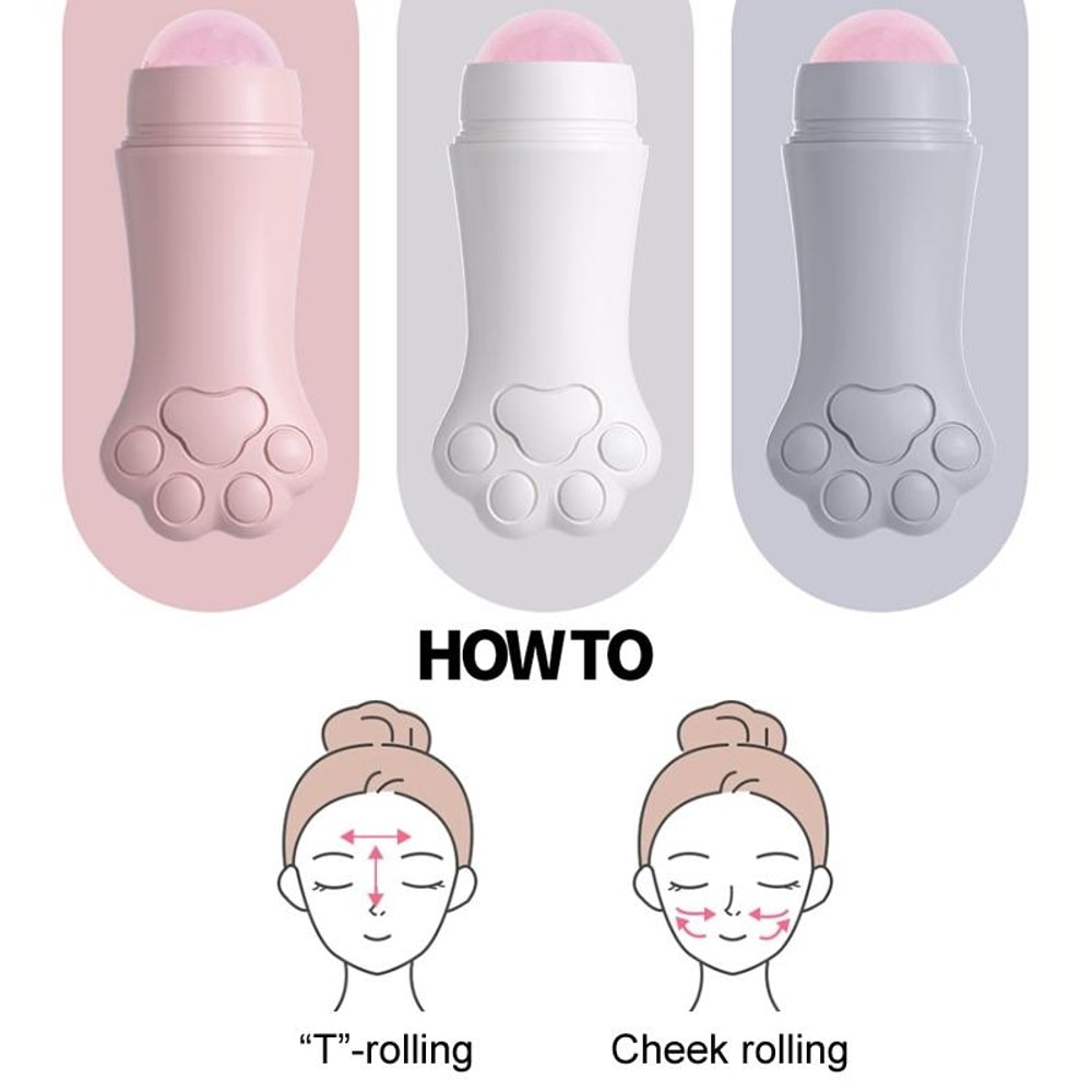 Rose Oil Absorbing Face Roller For Shine Control And Facial Massage 7