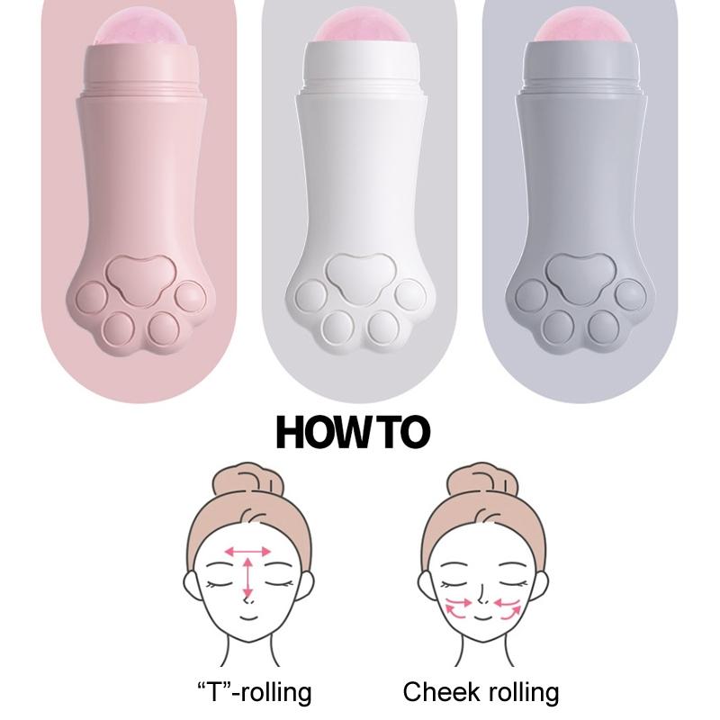 Rose Oil Absorbing Face Roller For Shine Control And Facial Massage 7