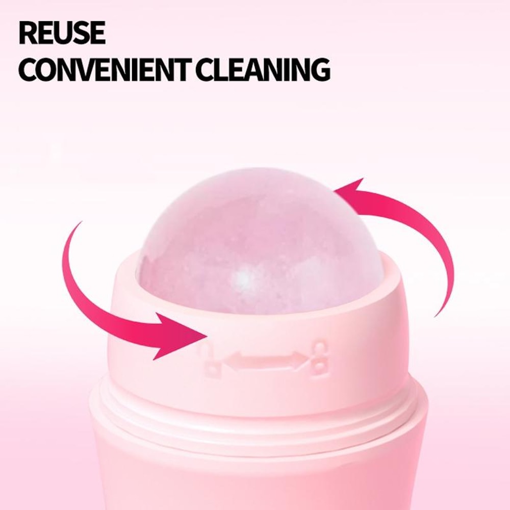 Rose Oil Absorbing Face Roller For Shine Control And Facial Massage 2