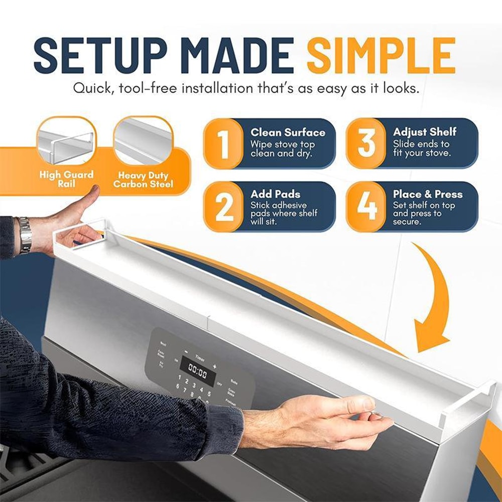 Adjustable Magnetic Stove Shelf And Kitchen Seasoning Rack 2