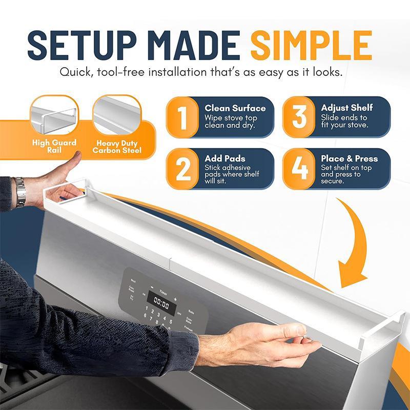 Adjustable Magnetic Stove Shelf And Kitchen Seasoning Rack 2