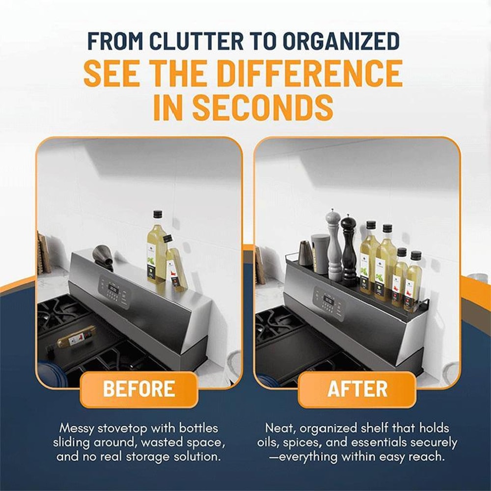 Adjustable Magnetic Stove Shelf And Kitchen Seasoning Rack 5