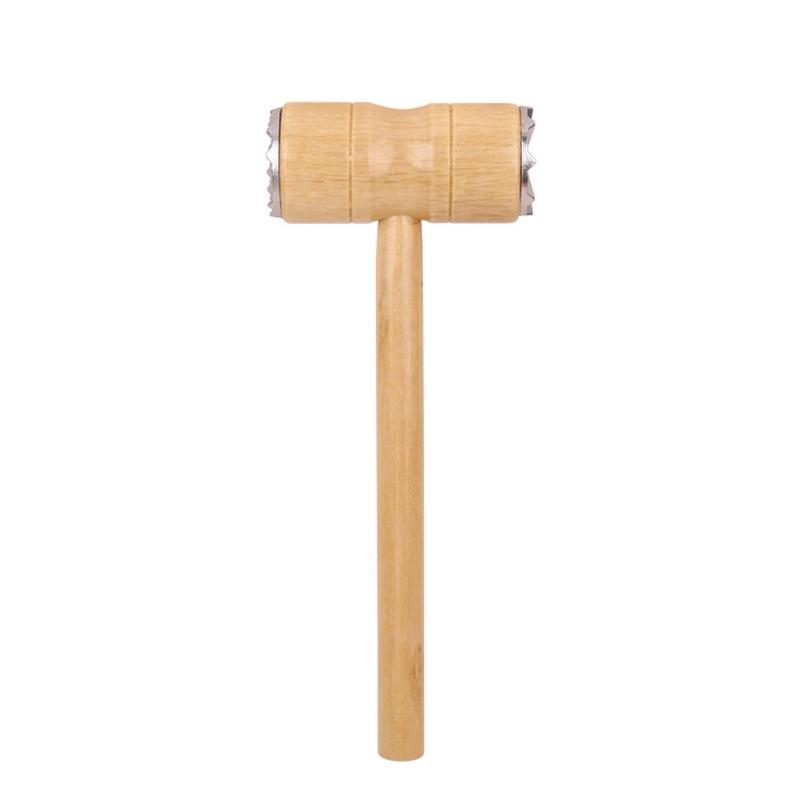 Double Sided Meat Tenderizer Hammer With Wooden Handle 0