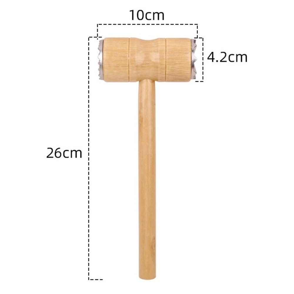 Double Sided Meat Tenderizer Hammer With Wooden Handle 4