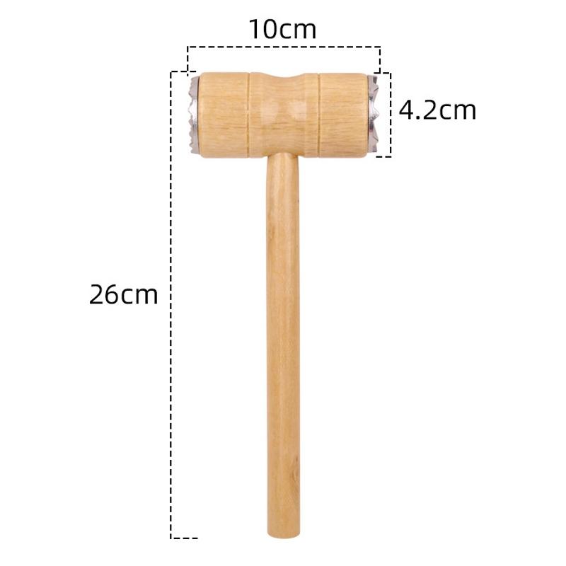 Double Sided Meat Tenderizer Hammer With Wooden Handle 4