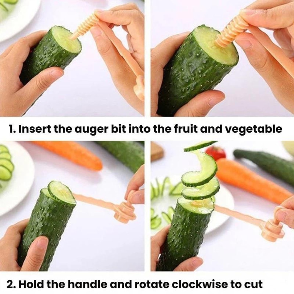 Spiral Cucumber Slicer Vegetable Spiralizer for Salads and Garnishes
