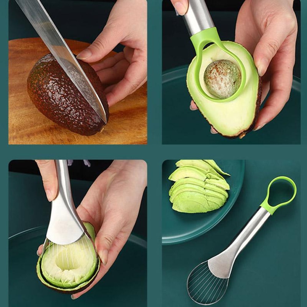 Dual Ended Stainless Steel Avocado Slicer and Pit Remover