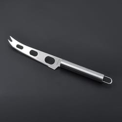 stainless steel cheese knife with fork tip