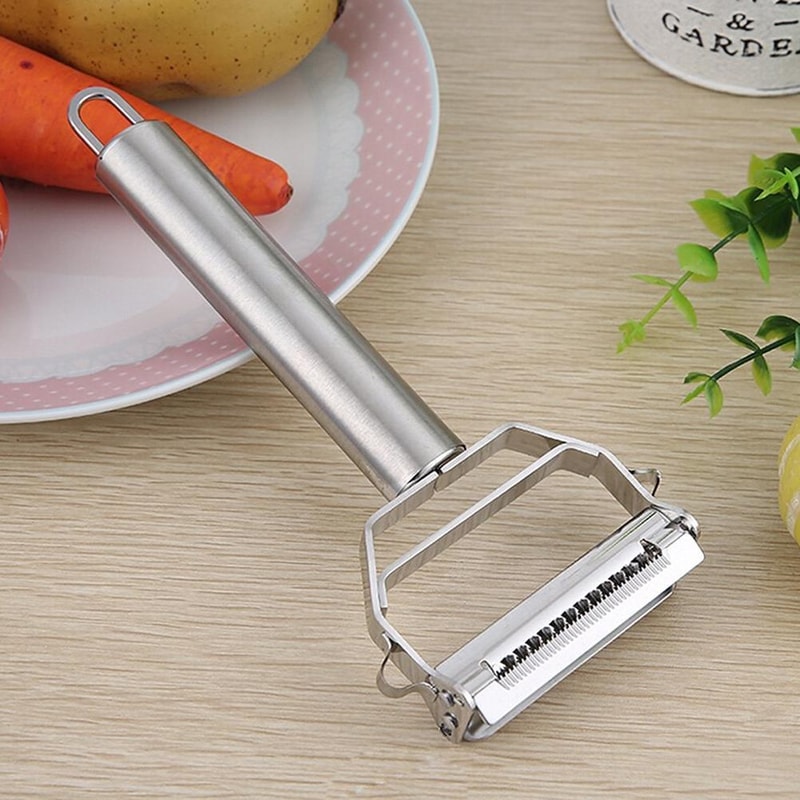 Stainless Steel Vegetable Peeler and Julienne Double Planing Grater