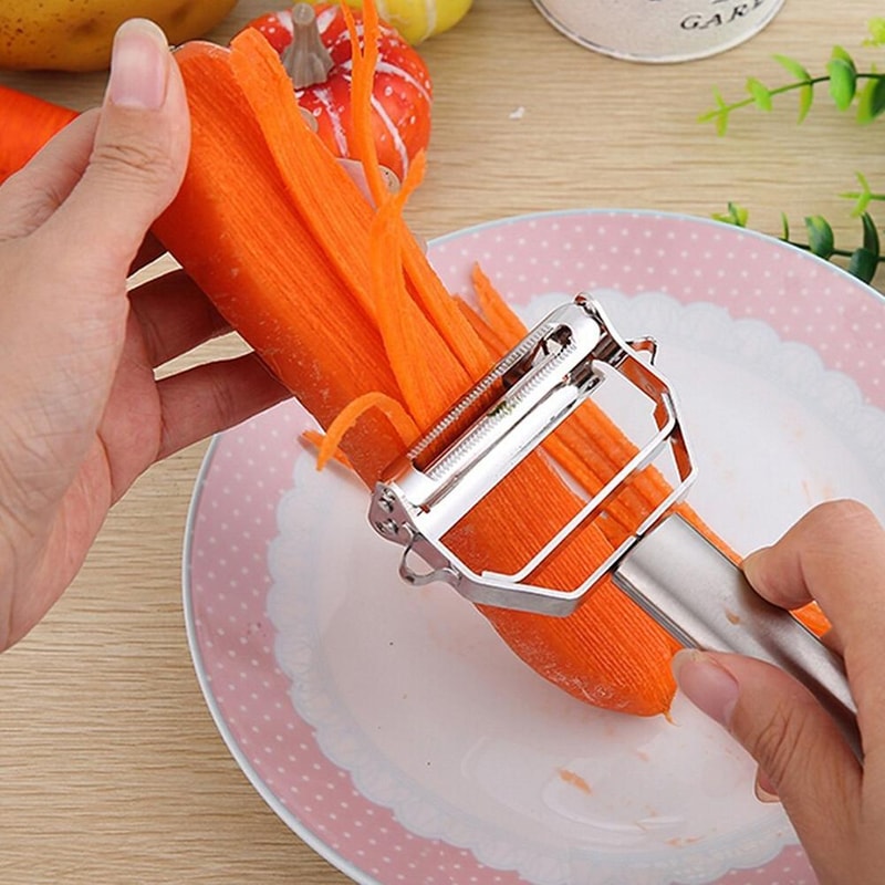 Stainless Steel Vegetable Peeler and Julienne Double Planing Grater