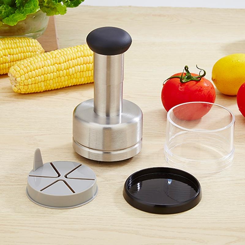 Stainless Steel Manual Vegetable Chopper Garlic Press for Onions Ginger and Fruits