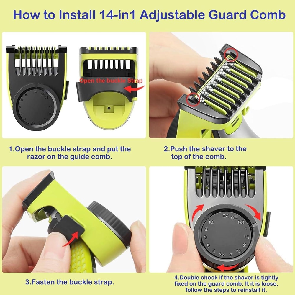 OneBlade Trimmer Shaver Attachment Adjustable Lengths For Precision Grooming 5