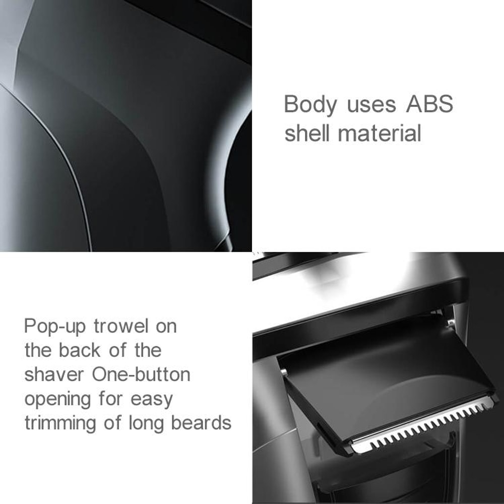 Waterproof Triple Rotary Electric Shaver For Men Rechargeable With Beard Trimmer 2