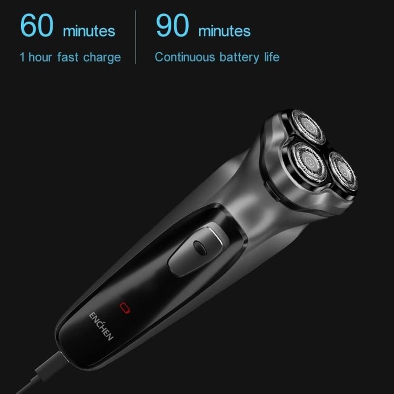 Waterproof Triple Rotary Electric Shaver For Men Rechargeable With Beard Trimmer 3