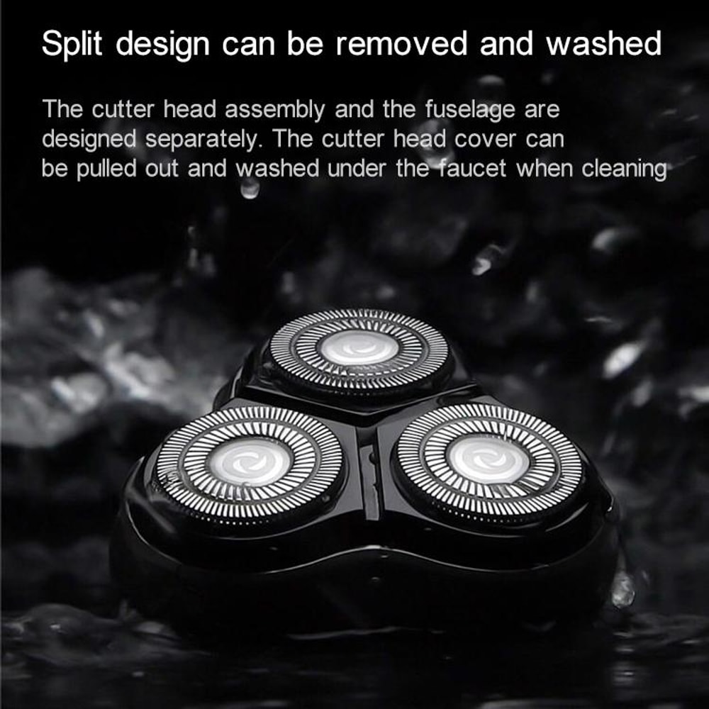 Waterproof Triple Rotary Electric Shaver For Men Rechargeable With Beard Trimmer 7
