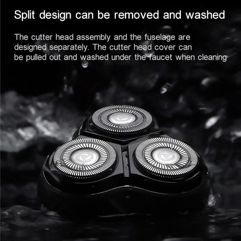 Waterproof Triple Rotary Electric Shaver For Men Rechargeable With Beard Trimmer 7