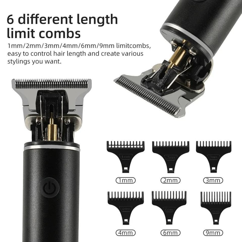 Rechargeable Hair Clippers For Men Zero Blade Trimmer For Vintage Oil Head Bald Styles 5