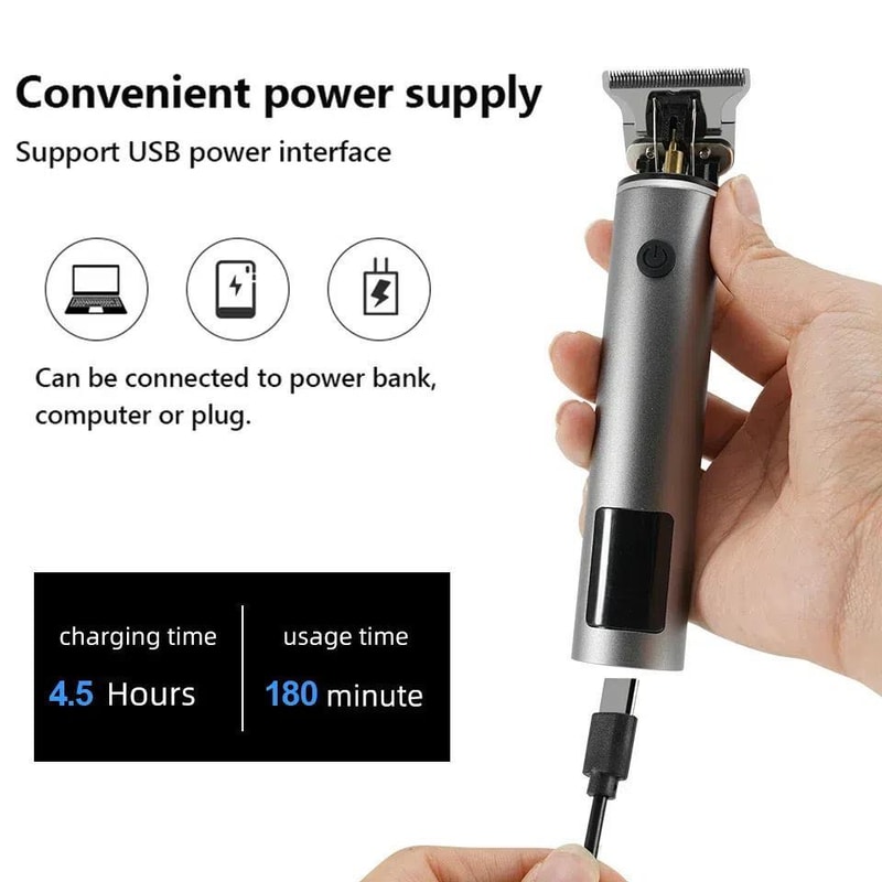 Rechargeable Hair Clippers For Men Zero Blade Trimmer For Vintage Oil Head Bald Styles 6