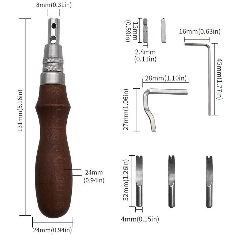 Leather Edge Trimmer and Groove Cutter Tool with Replaceable Blades