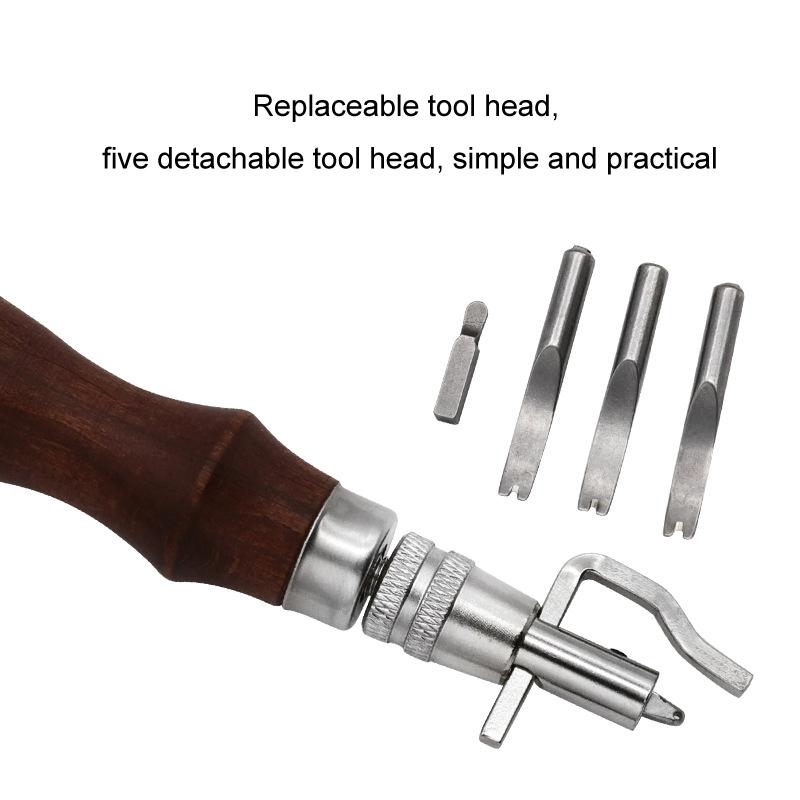Leather Edge Trimmer and Groove Cutter Tool with Replaceable Blades