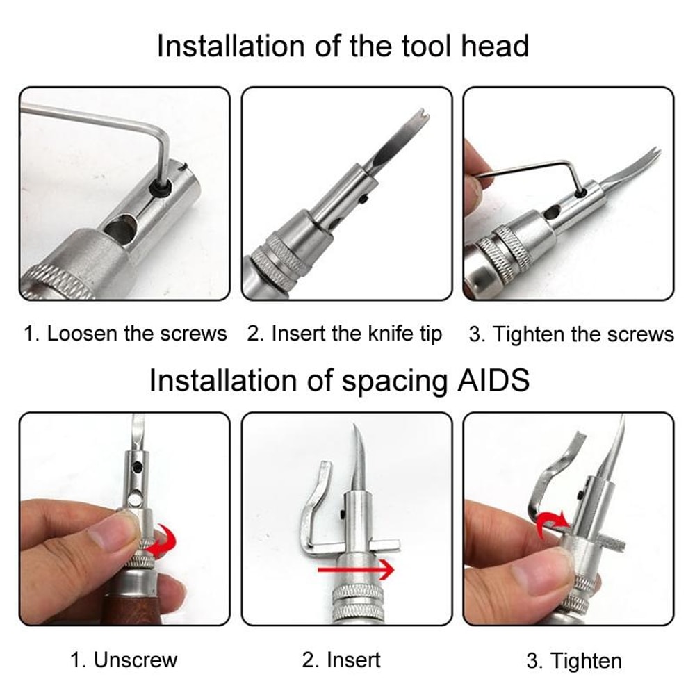Leather Edge Trimmer and Groove Cutter Tool with Replaceable Blades