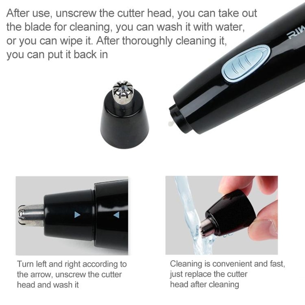Waterproof Rechargeable Eyebrow and Nose Hair Trimmer for Men