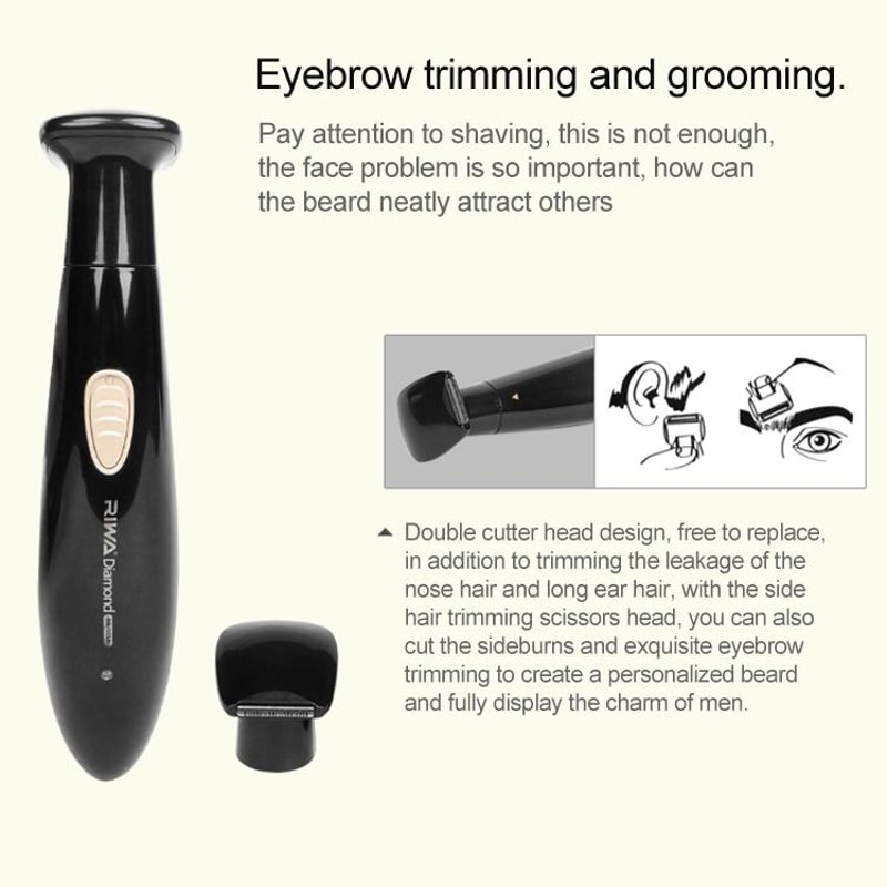 Waterproof Rechargeable Eyebrow and Nose Hair Trimmer for Men