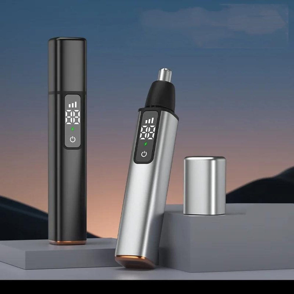 Electric Digital Display Nose Hair Trimmer Rechargeable Gear Adjustable Portable Shaver 0