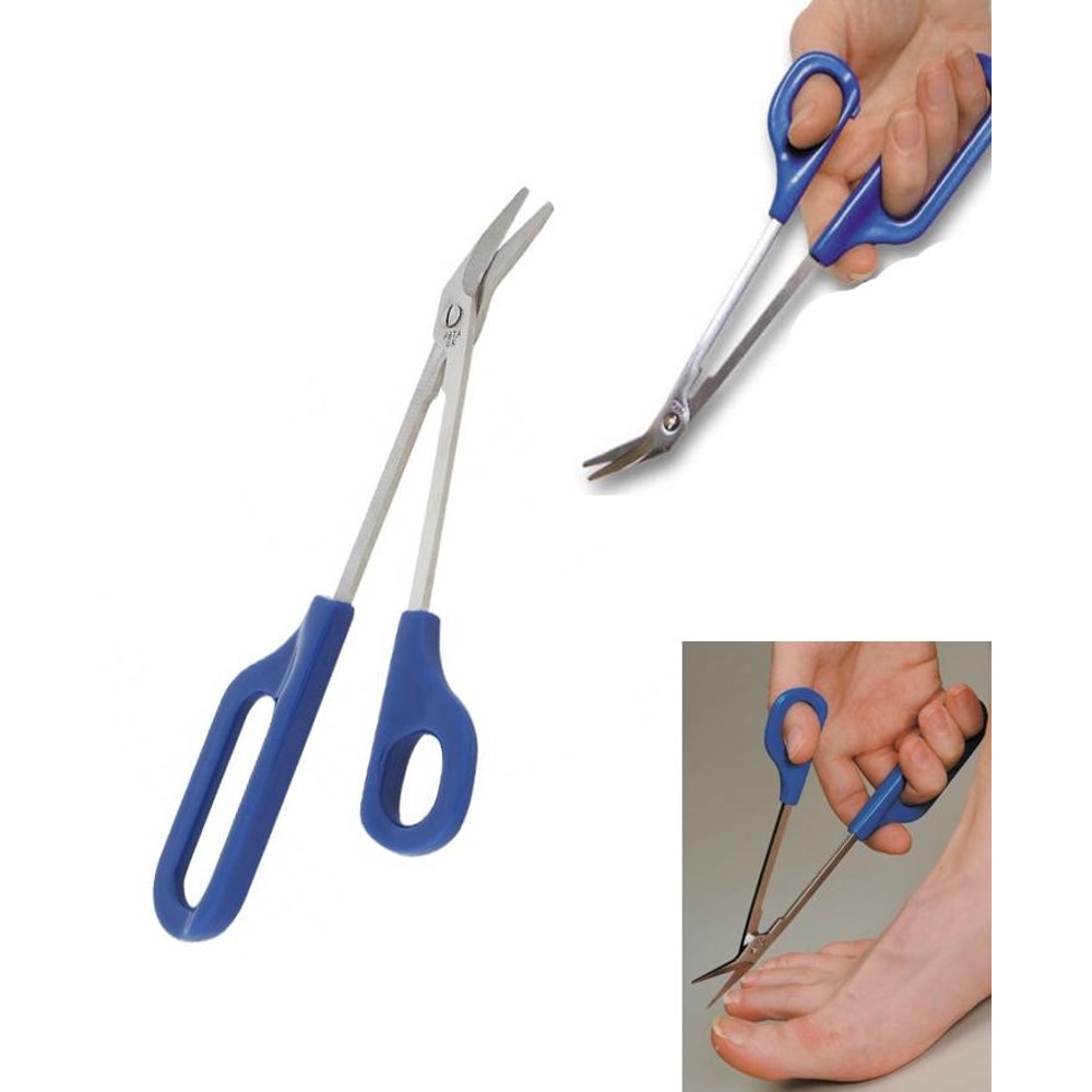 Long Reach Toenail Scissors Easy Grip Angled Toe Nail Trimmer for Seniors