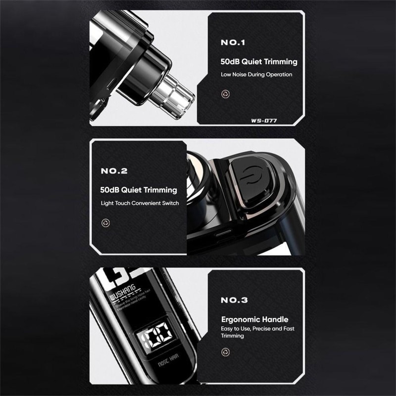 Rechargeable Nose Hair Trimmer For Gentle Painless Nasal Grooming 8