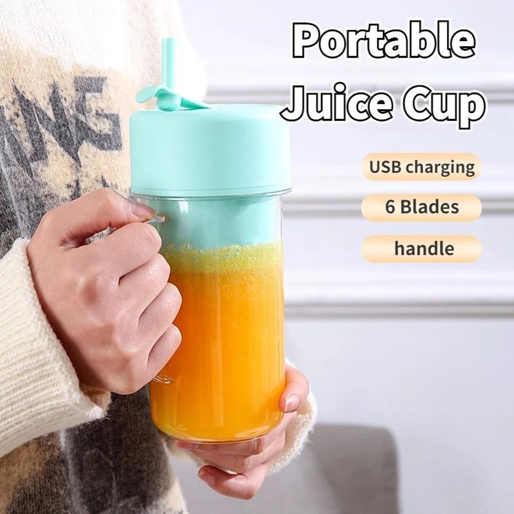 Portable Blender USB Juicer Cup With 6 Blades And Straw Lid 2