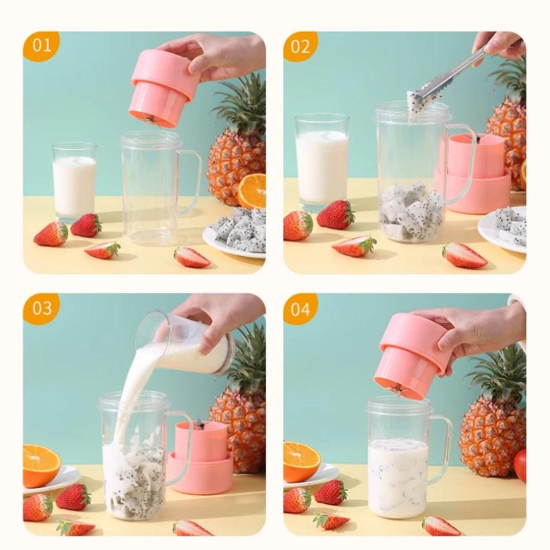 Portable Blender USB Juicer Cup With 6 Blades And Straw Lid 6