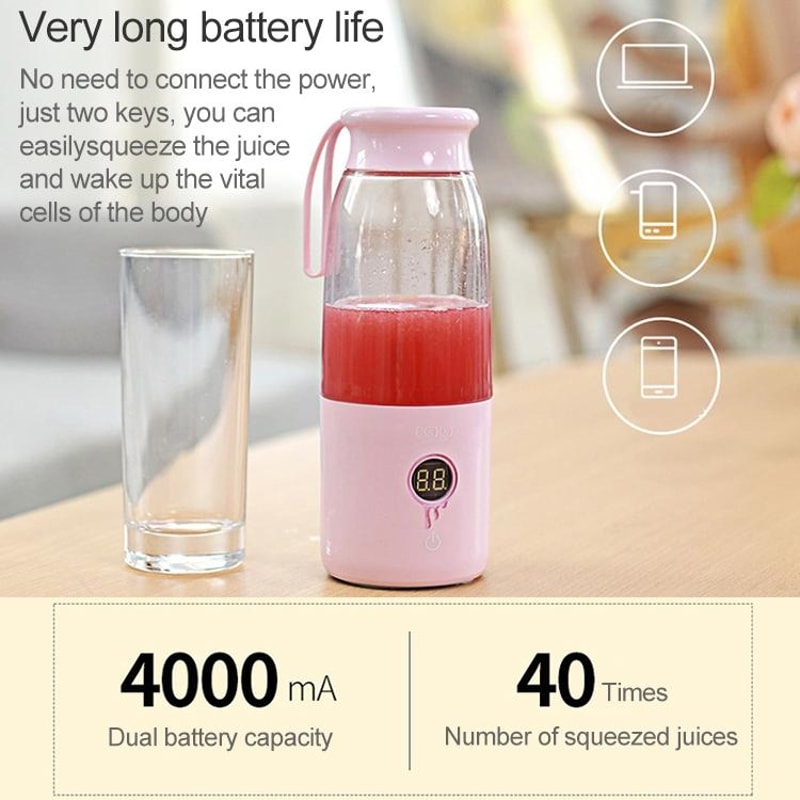 Vitamer Portable Juicer USB Rechargeable Mini Fruit Blender Bottle 5