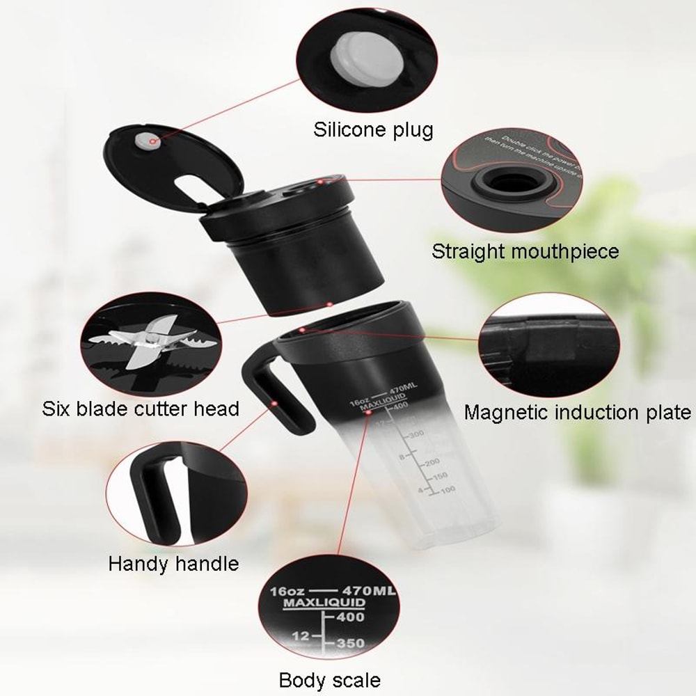 Portable Blender USB Rechargeable Mini Smoothie Juicer 6