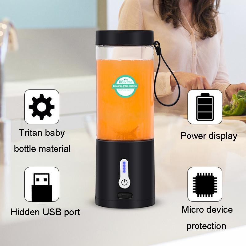 Portable USB Rechargeable Mini Juicer Cup Smoothie Blender 4