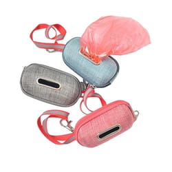 portable linen dog poop bag holder with reflective strap