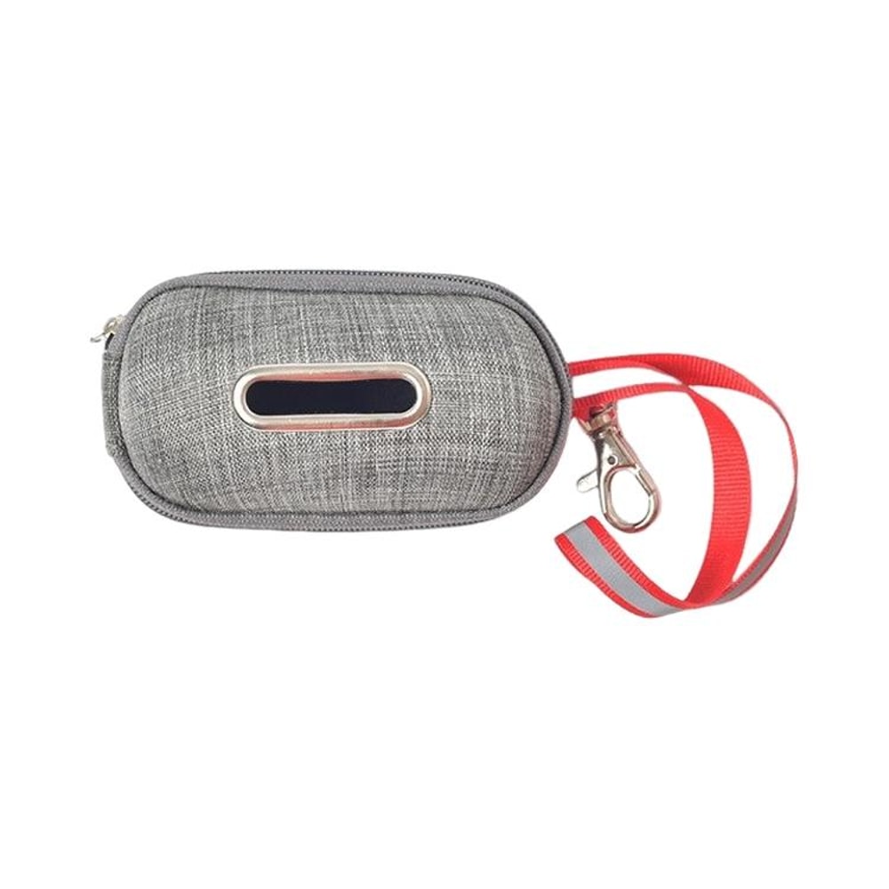 Portable Linen Dog Poop Bag Holder With Reflective Strap 3