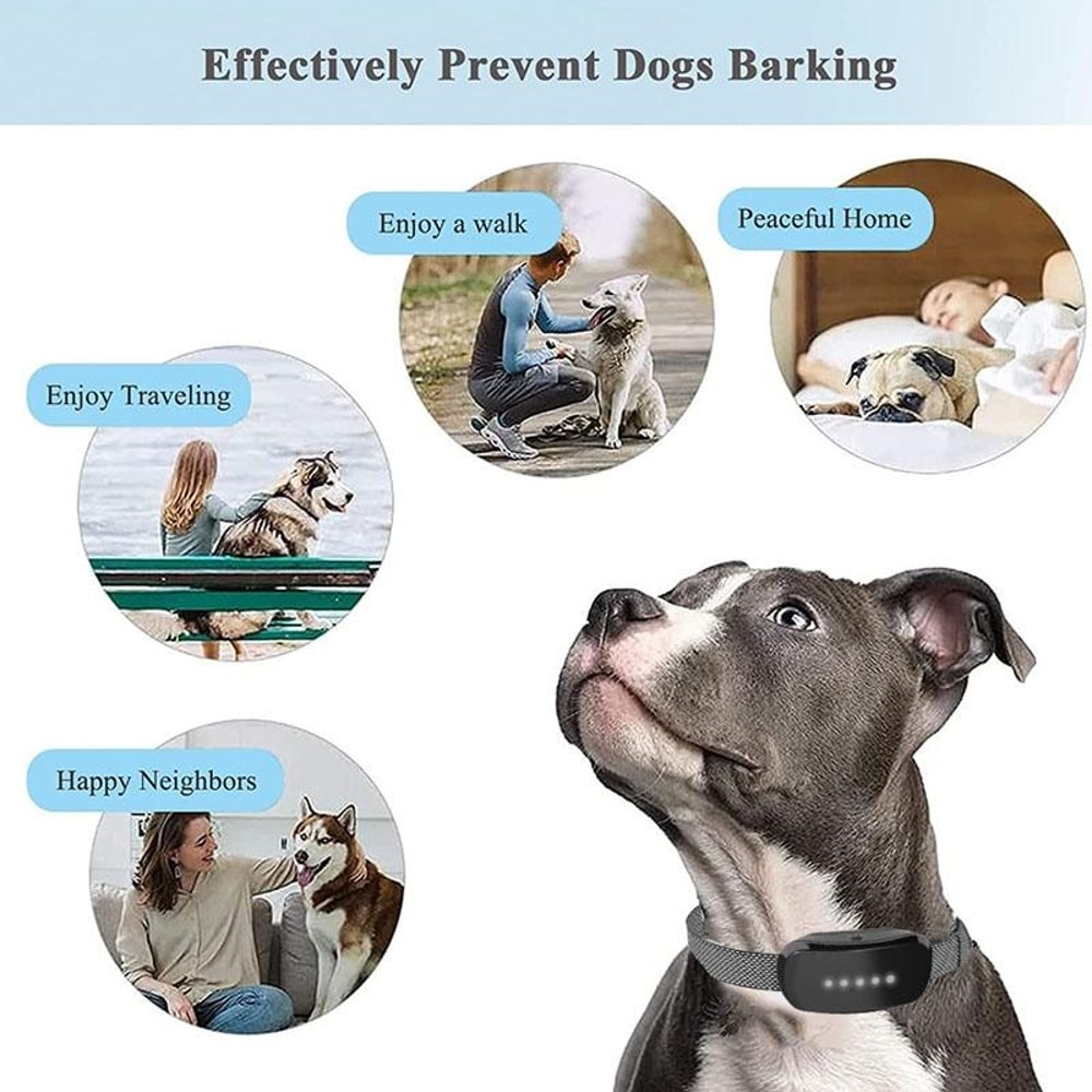 Rechargeable Waterproof Anti Bark Dog Trainer Collar 4