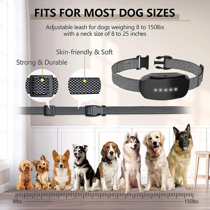 Rechargeable Waterproof Anti Bark Dog Trainer Collar 5