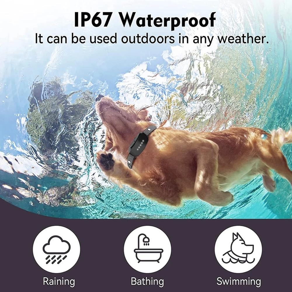 Rechargeable Waterproof Anti Bark Dog Trainer Collar 7
