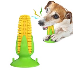 suction cup dog toy corn dog toothbrush toy for chewing and dental cleaning