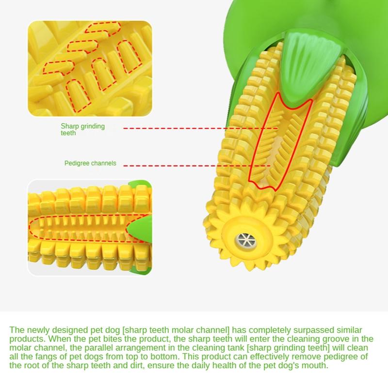 Suction Cup Dog Toy Corn Dog Toothbrush Toy for Chewing and Dental Cleaning