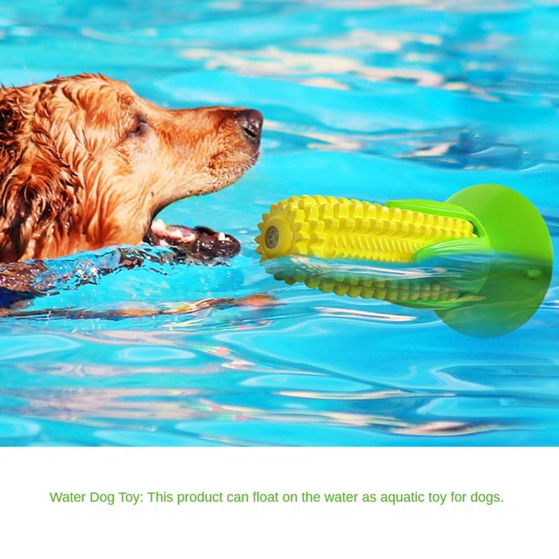 Suction Cup Dog Toy Corn Dog Toothbrush Toy for Chewing and Dental Cleaning