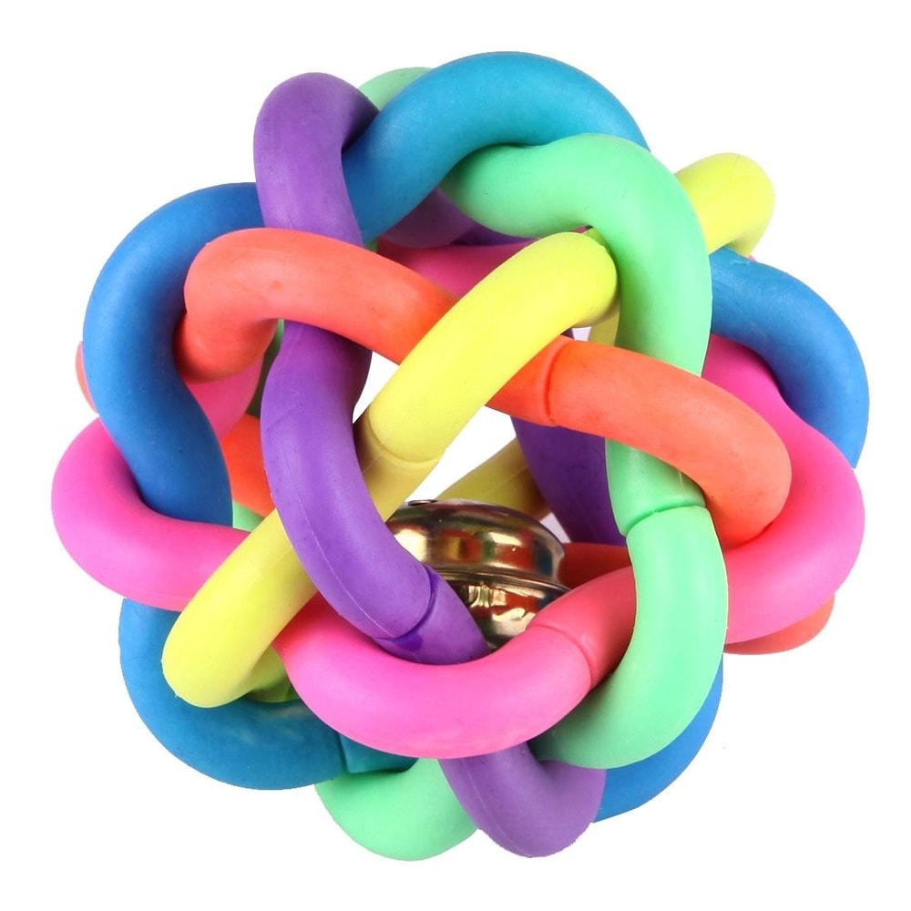 Colorful Weave Bell Ball Interactive Pet Toy for Dogs and Cats