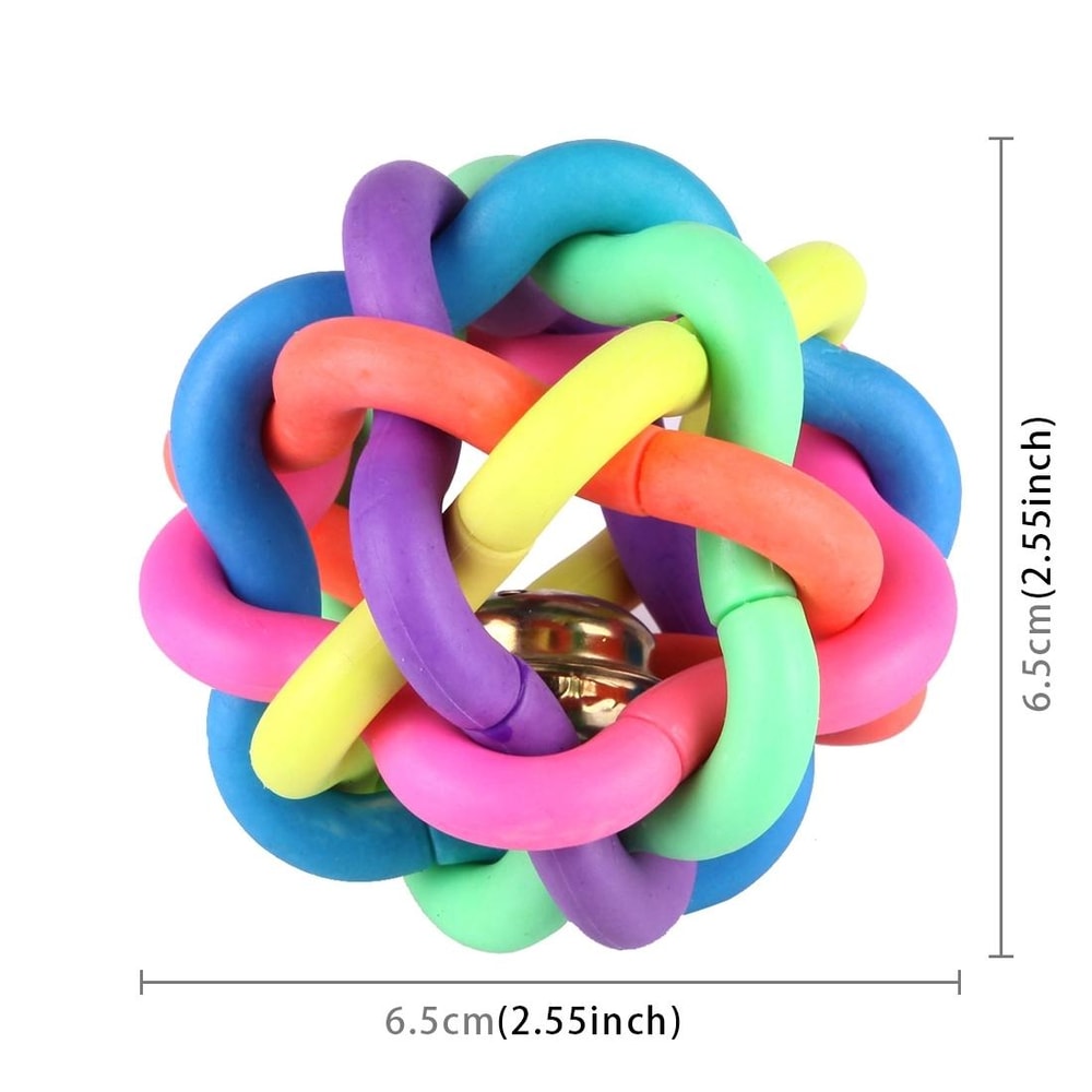 Colorful Weave Bell Ball Interactive Pet Toy for Dogs and Cats