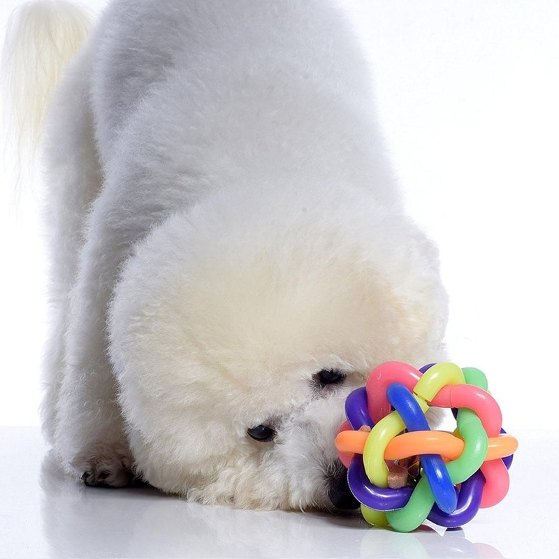 Colorful Weave Bell Ball Interactive Pet Toy for Dogs and Cats