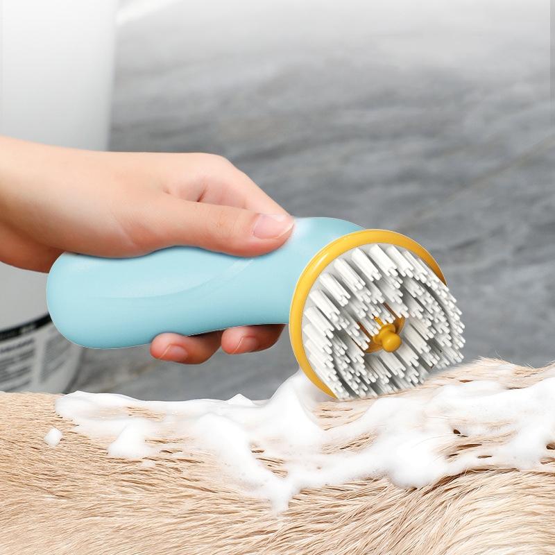 Pet Bath Massage Brush with Shampoo Dispenser for Dogs and Cats