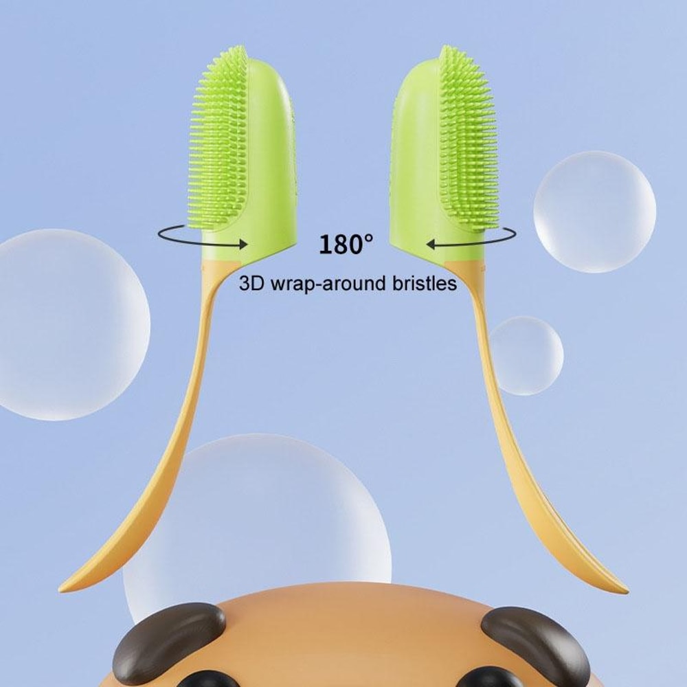 Pet Finger Toothbrush With Handle For Dogs And Cats Dental Care 2