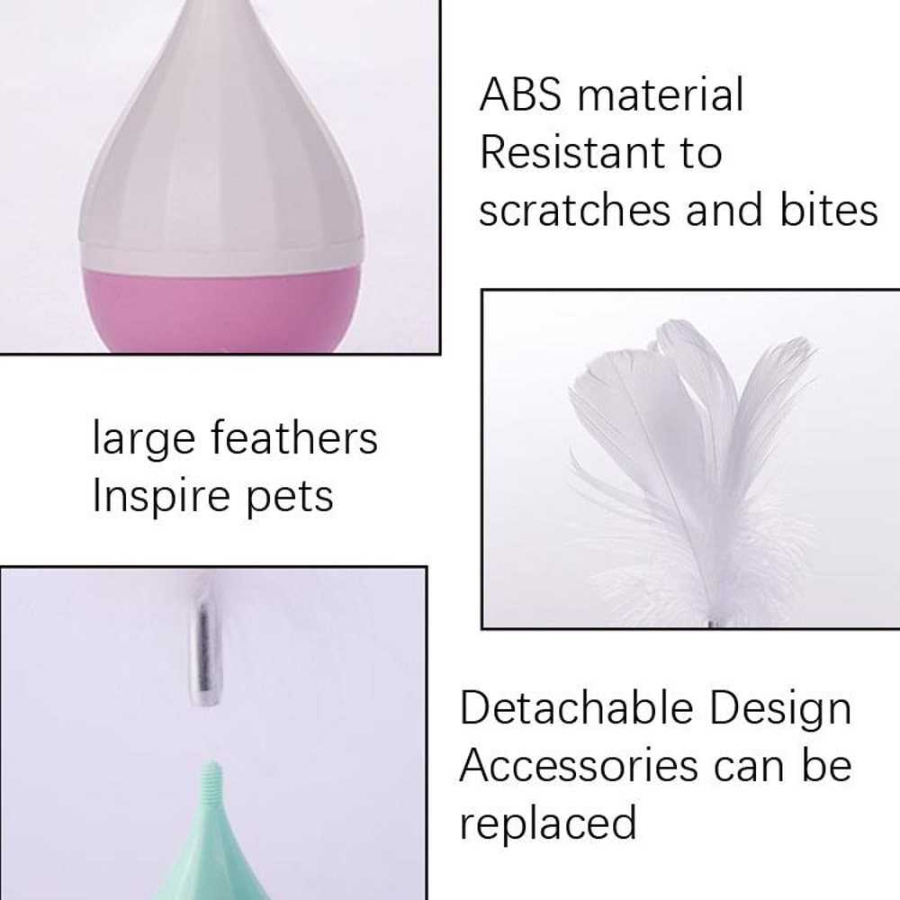 Interactive Feather Tumbler Cat Toy For Boredom Relief 2